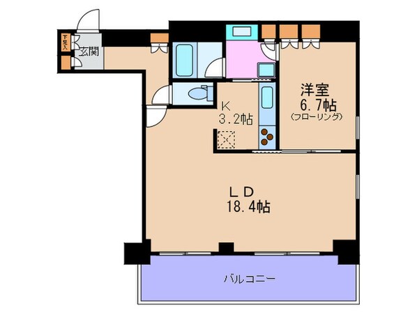 リバ－サイドタワ－中之島の物件間取画像